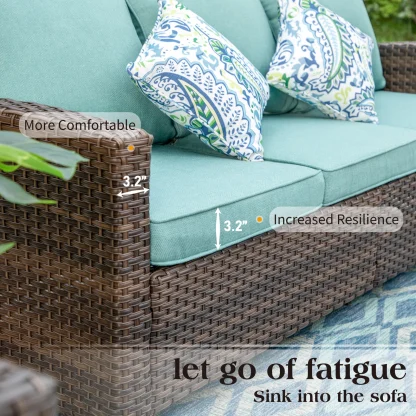 Wicker 9 - Person Garden Lounge Set with Cushions - Image 6