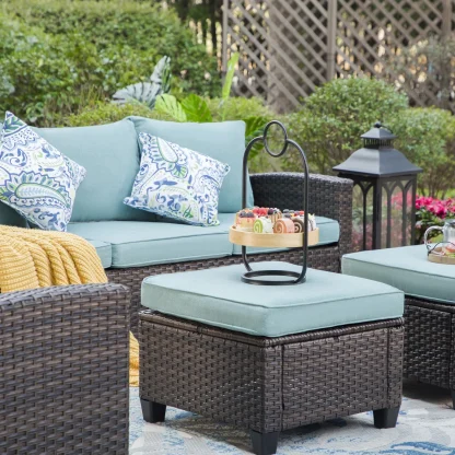 Wicker 9 - Person Garden Lounge Set with Cushions - Image 4