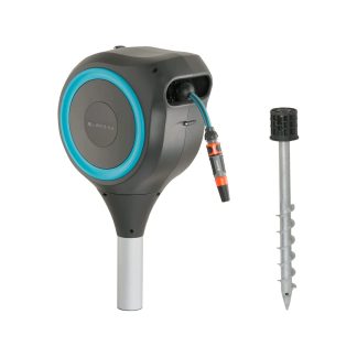66 Foot Auto Retractable Hose Reel on Metal Spike