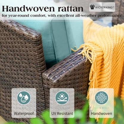 Wicker 9 - Person Garden Lounge Set with Cushions - Image 9