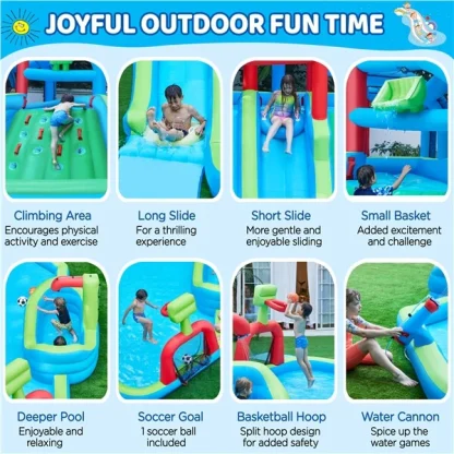 Yaheetech 9-in-1 Extra Long Water Slide Combo - Image 4