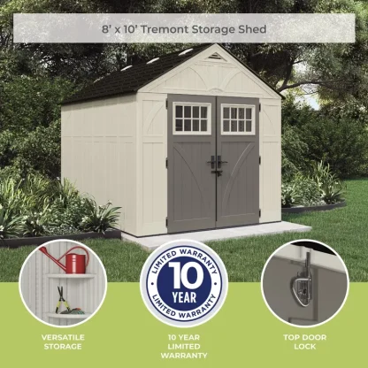 Suncast Outdoor Vanilla Resin Storage Shed - Image 2