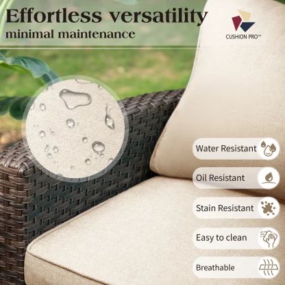 Wicker 9 - Person Garden Lounge Set with Cushions - Image 13