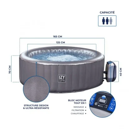 Spa gonflable rond NetSpa IZY - 2+1 places - Image 2