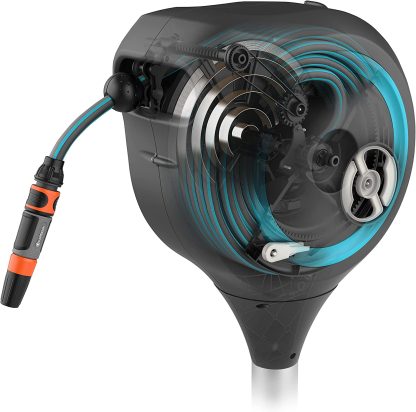 66 Foot Auto Retractable Hose Reel on Metal Spike - Image 6