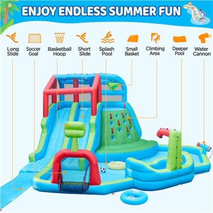 Yaheetech 9-in-1 Extra Long Water Slide Combo - Image 8