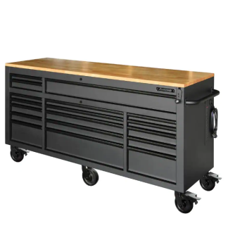 Tool Storage 72 in. W Standard Duty Gloss Black Mobile Workbench Tool Chest