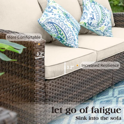 Wicker 9 - Person Garden Lounge Set with Cushions - Image 12