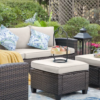 Wicker 9 - Person Garden Lounge Set with Cushions - Image 5