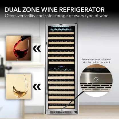 Whynter 164 Bottle Dual Zone Built-In Wine Refrigerator - Image 6